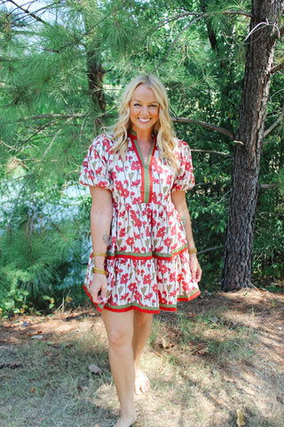Haven Floral Dress - Rust