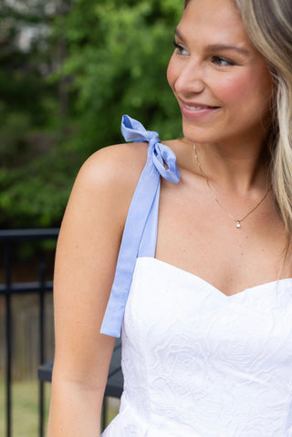 Ava Tie Strap Mini Dress - White