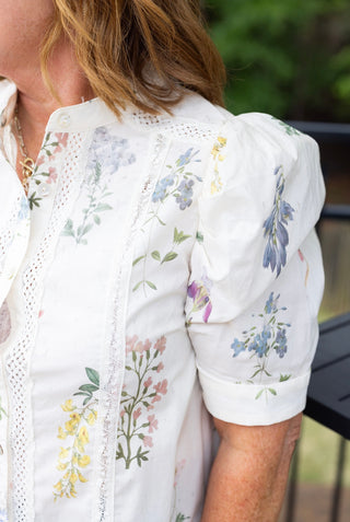 Blakely Floral Top - Cream