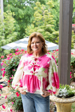 Madison Floral Top - Pink