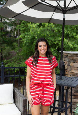 Clara Striped Set - Red
