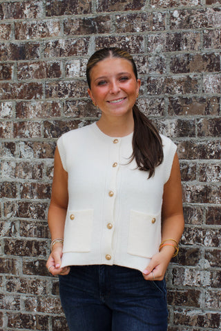Claire Sweater Vest - Cream