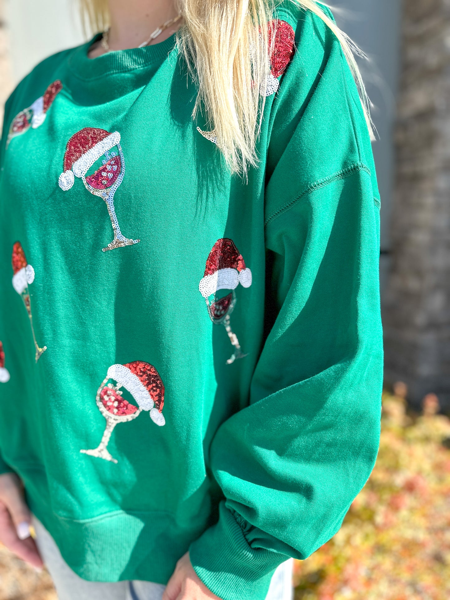 Santa & Wine Oversized Sweatshirt