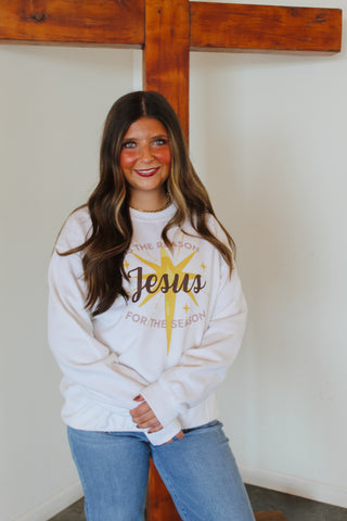 Jesus Christmas Sweatshirt - White