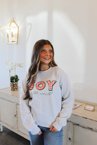 Joy Christmas Sweatshirt - Heather Grey