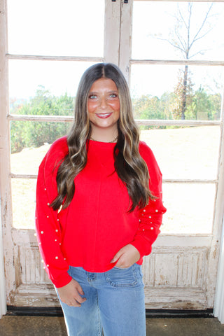 Kristy Pearl Top - Red