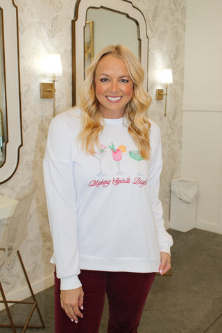 Making Spirits Bright Sweatshirt - White