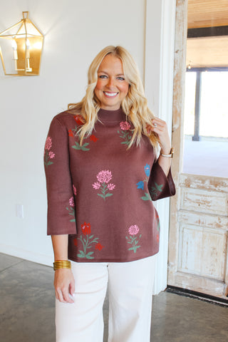 Shayla Floral Knit Sweater