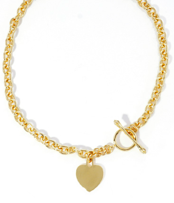 Gold Heart Pendant Necklace