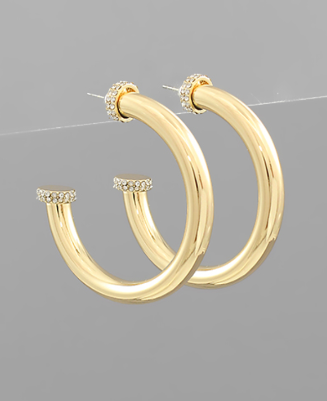 Crystal Ring Edge Hoops