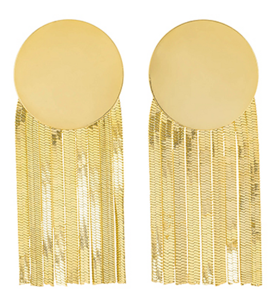 Gold Metal Tassel Earring