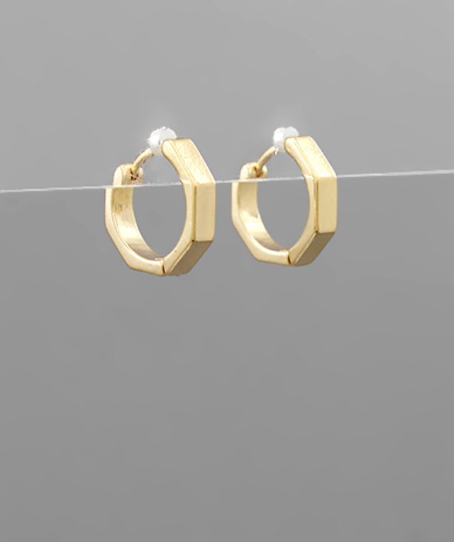 Brass Multi Shape Huggie Hoops