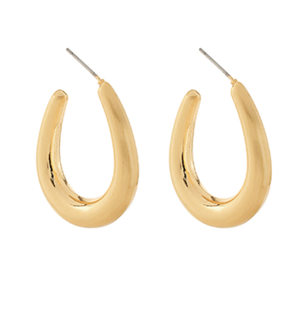 Bold U Shape Metal Open Hoops