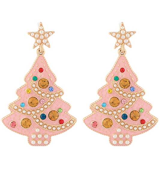 Jewel Christmas Tree Drop Earrings