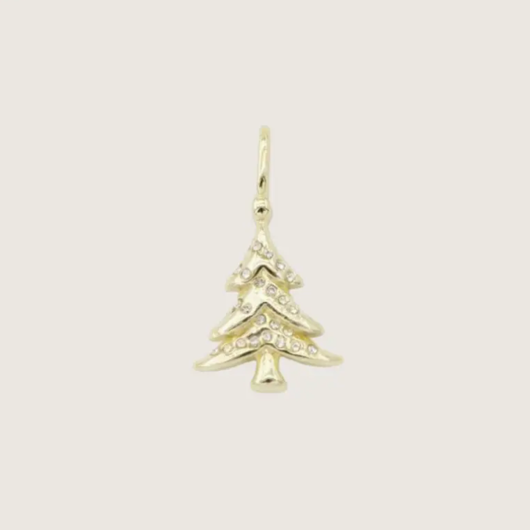 TSK Christmas Tree Charm in Bright White Crystal