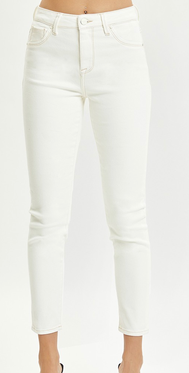 High Rise Cream Skinny Pants