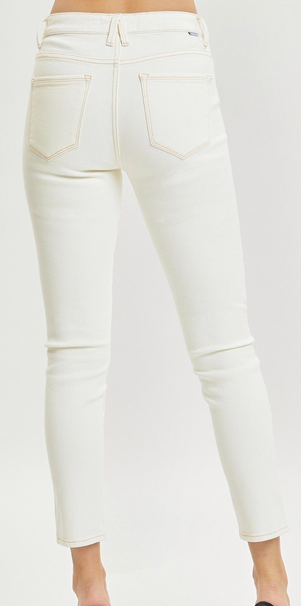 High Rise Cream Skinny Pants