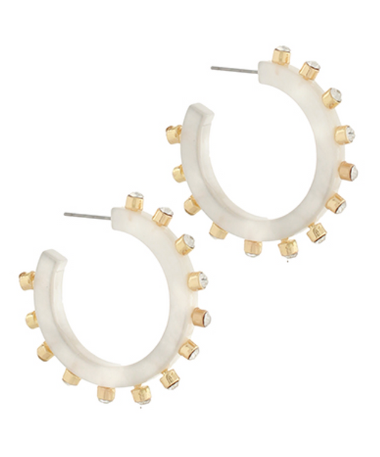 Dotted Glass Hoops