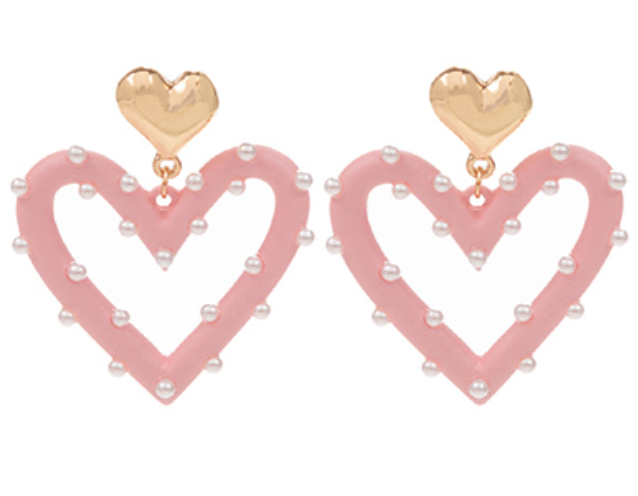 Pearl Heart Drop Earrings