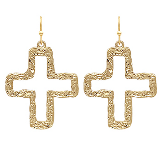 Cutout Cross Textured Earrings