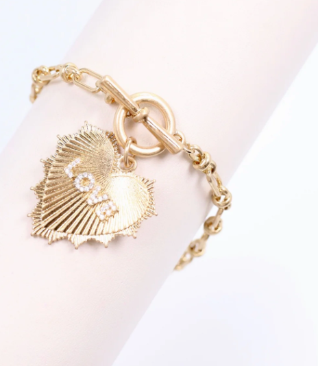 Bishop Heart Charm Bracelet