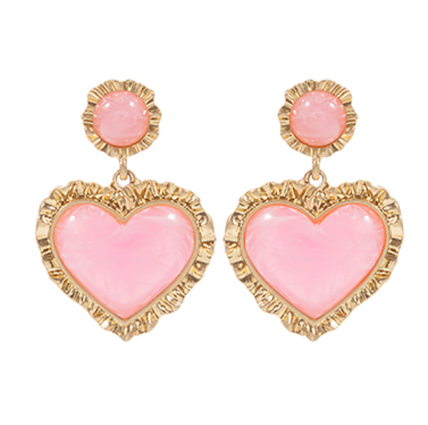 Vintage Heart Drop Earrings