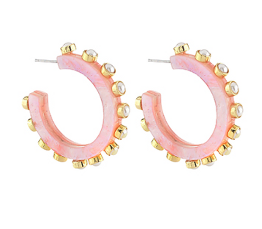 Acetate Pearl Hoops