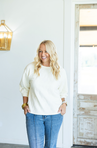 Laken Textured Top - Cream