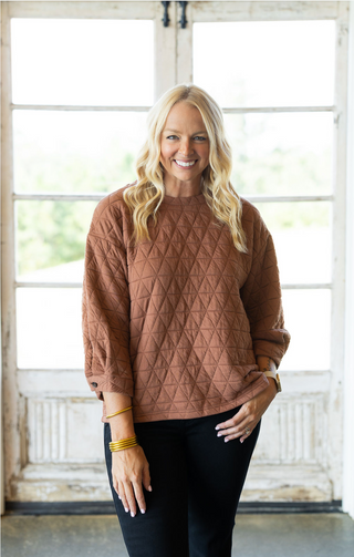 Laken Textured Top - Rust