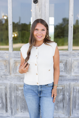 Claire Sweater Vest - Cream