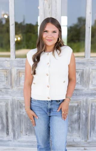 Claire Sweater Vest - Cream