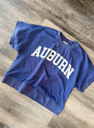 Auburn Short Sleeve Sweatshirt - Navy