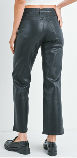 Coated Straight Leg Jean - Black