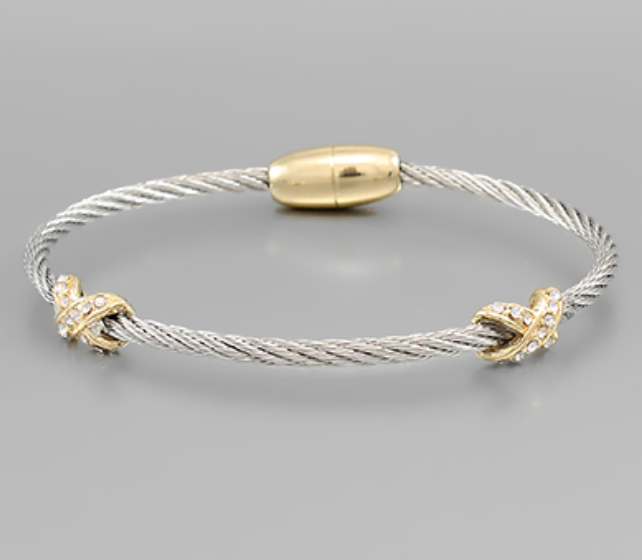 CrissCrossed Crystal Cable Bracelet