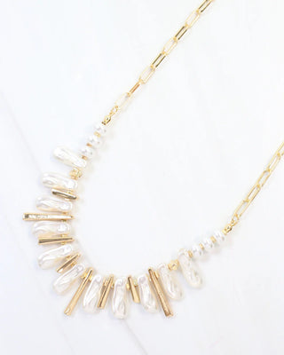 Anchorage Link and Pearl Necklace