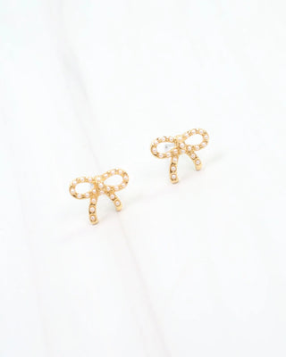 Carolina Pearl Bow Earring - Gold
