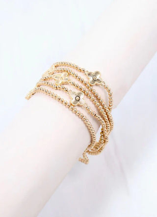 Branden Clover Bracelet Set - Gold