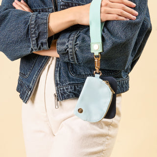 Floral Pouch Wrislet - Blue