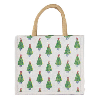 Grand Christmas Tree Gift Tote - White/Green