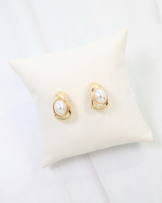Overland Pearl Accented Hoop Earring - Gold
