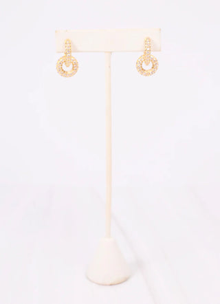 Juergens CZ Hoop Drop Earring - Gold