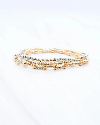 Leah Beaded Bracelet Set - Gold/Silver