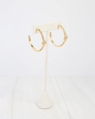 Mayfield Cross Hoop Earring - Gold