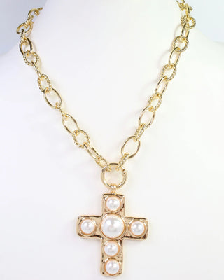 Nampa Cross Pendant Necklace - Gold