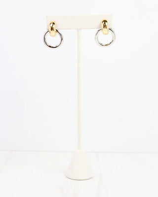 Radcliffe Circle Drop Earring - Gold-Sliver