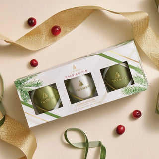 Frasier Fir Aromatic Votive Trio - Plaid