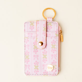 Floral Keychain Wallet - Pink